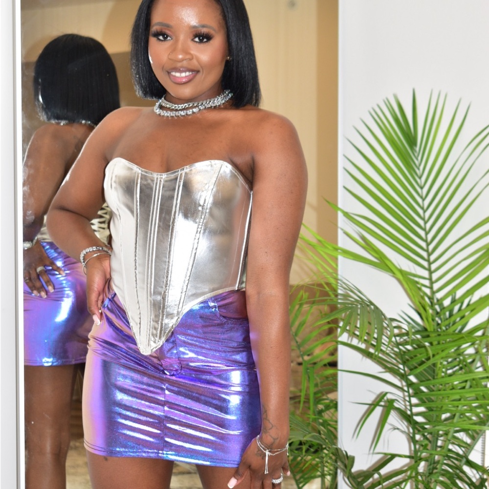 Iridescent Purple Mini Skirt